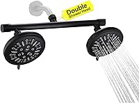 Vista 1 de Cabezal de ducha doble con divisor de ducha integrado de 2 válvulas de cierre, cabezal de ducha doble de alta presión de 8 ajustes, perfecto