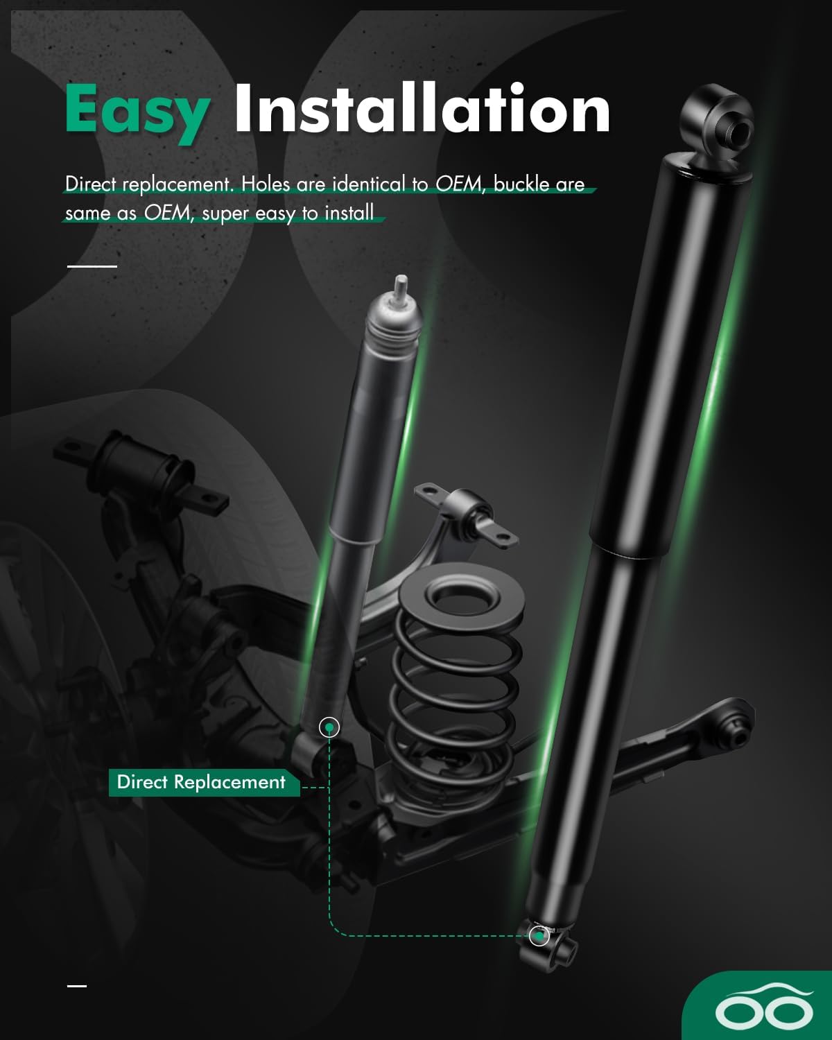 SCITOO Gas Strut Shock Absorber Rear fit 2005-2010 for Dodge Dakota (Pack of 2)