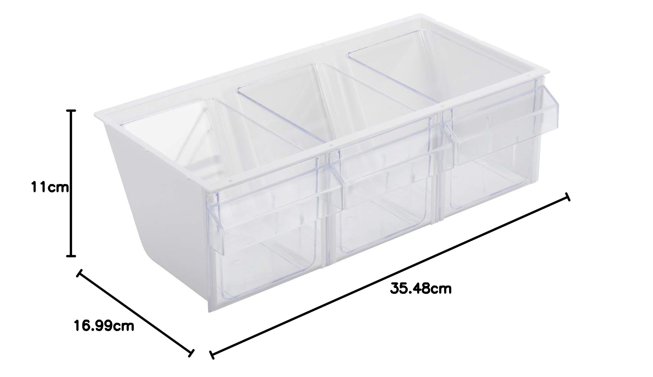 Westmark Contenitore a cassetti, 3 cassetti, Capacità: 1 l l'uno, Plastica, Milano, Trasparente/Bianco, 76072240
