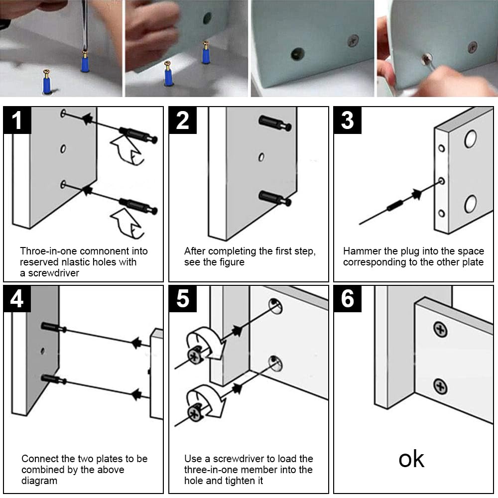 Connettori eccentrici per mobili con camma vite e perno M6 40mm