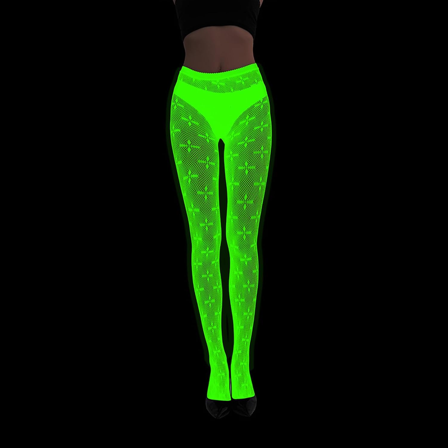 Women Glow in Dark Halloween Pantyhose Luminously Spiderweb Skull Pattern Mesh Tights Stockings Party Hosiery Glowing Tights