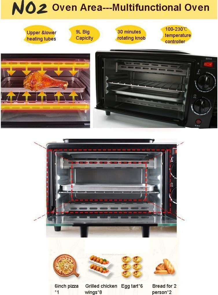 / 3-in-1 Breakfast Machine Drip Coffee Maker Cooker Teppanyaki Bread Pizza Oven Egg Omelette