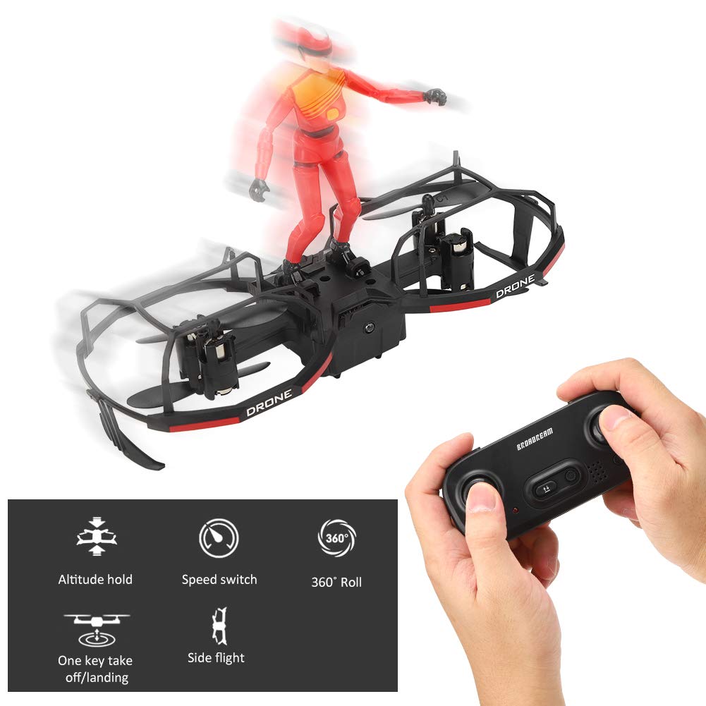 Drone Giocattolo Multifunzione RC, 2 Assi RC Stunt Parapendio Drone Altitude Hold Mode Drone Quadcopter(Rosso)