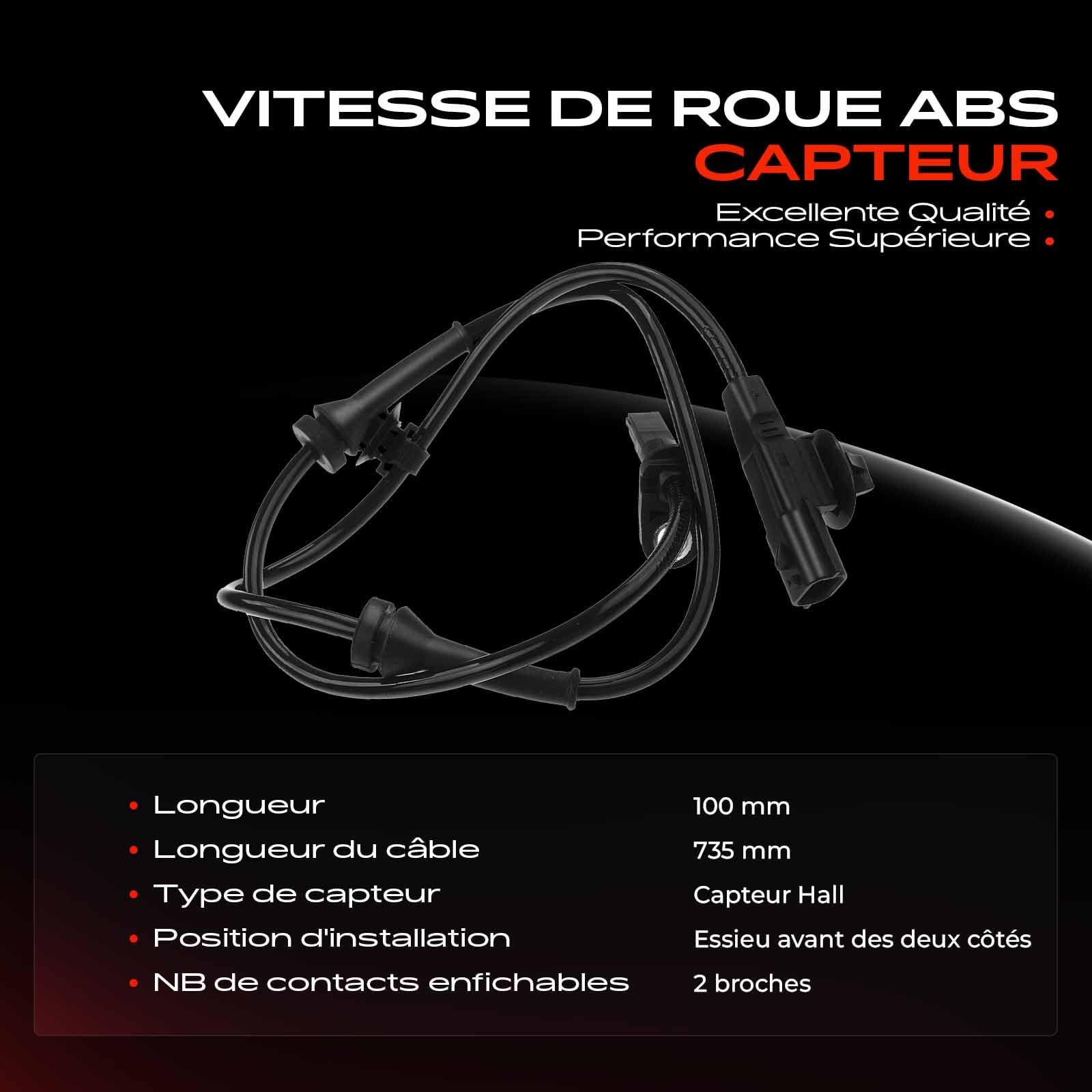 Frankberg Capteur ABS essieu avant 0265008311 | Compatible avec: Micra IV K13K K13KK, Note E12