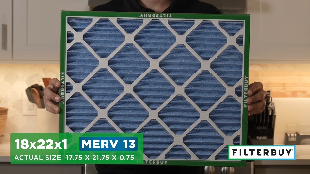 Image of Filterbuy 18x22x1 Air Filter MERV 13 Smoke & Allergy Defense (4-Pack) | Electrostatic Pleated HVAC AC Furnace Filters Replacement, Made in USA (Actual Size: 17.75 x 21.75 x 0.75)