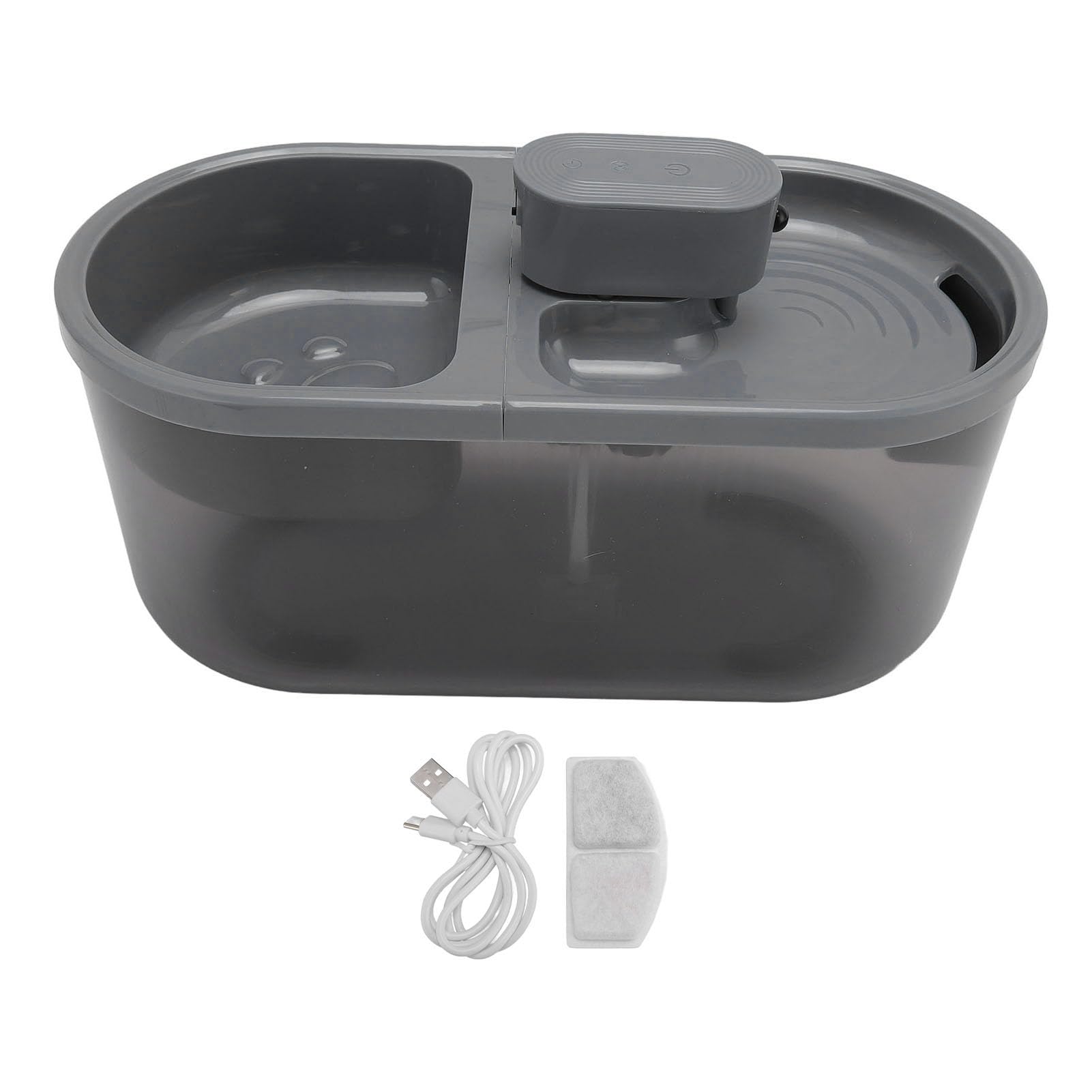 Fontana per Animali Domestici Fontana Automatica per Gatti Distributore di Acqua e Cibo 2 in 1 da 4,5 Litri con Filtro Integrato Design Staccabile per Cuccioli di Gatti e più Animali