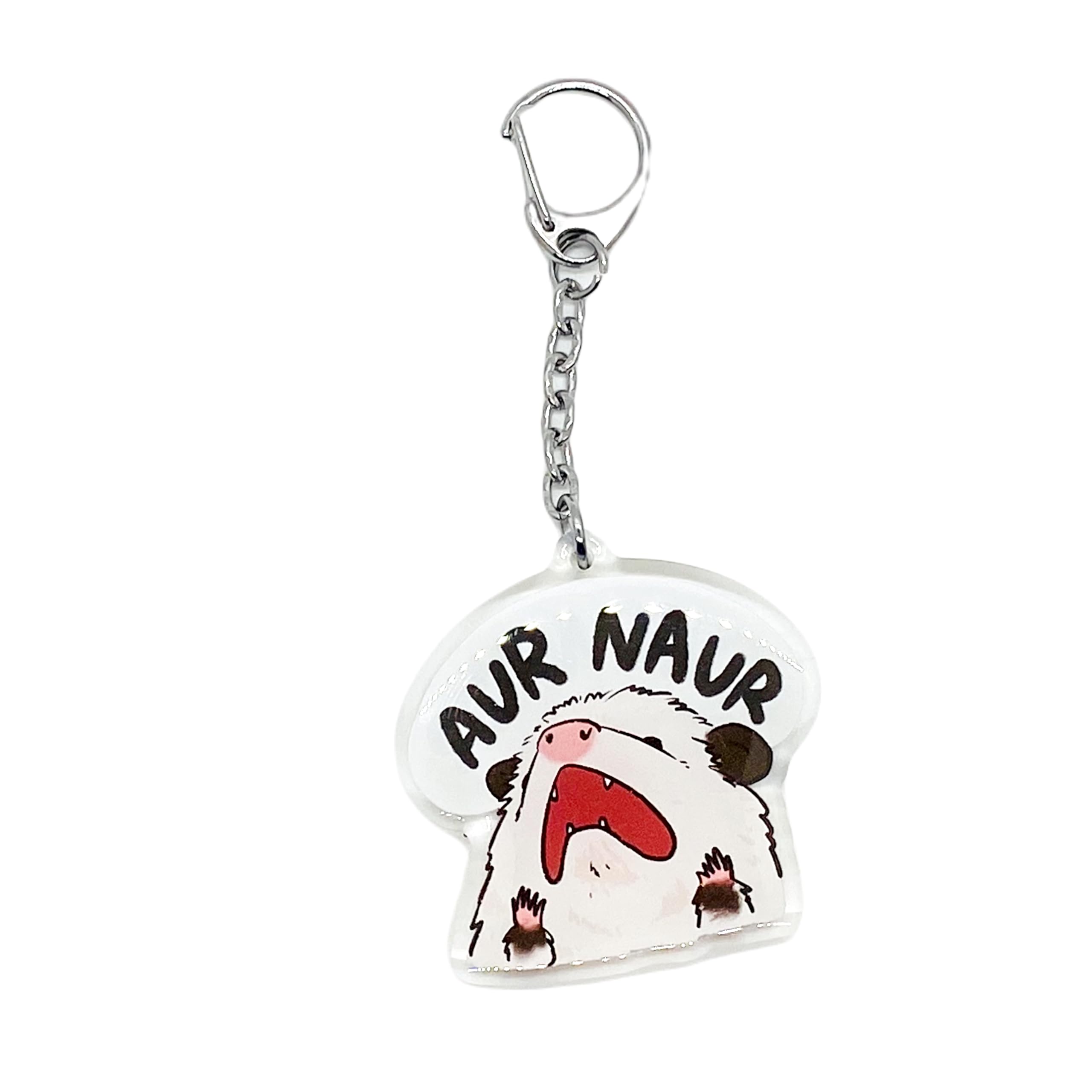 Possum Keychain Aur Naur Face Meme Joke Funny Accessory Acrylic Epoxy Finish Key Charm for Handbags, Bags, Purses, Backpack, Cases, Keys for Children Women Girl Men Boy and Adults