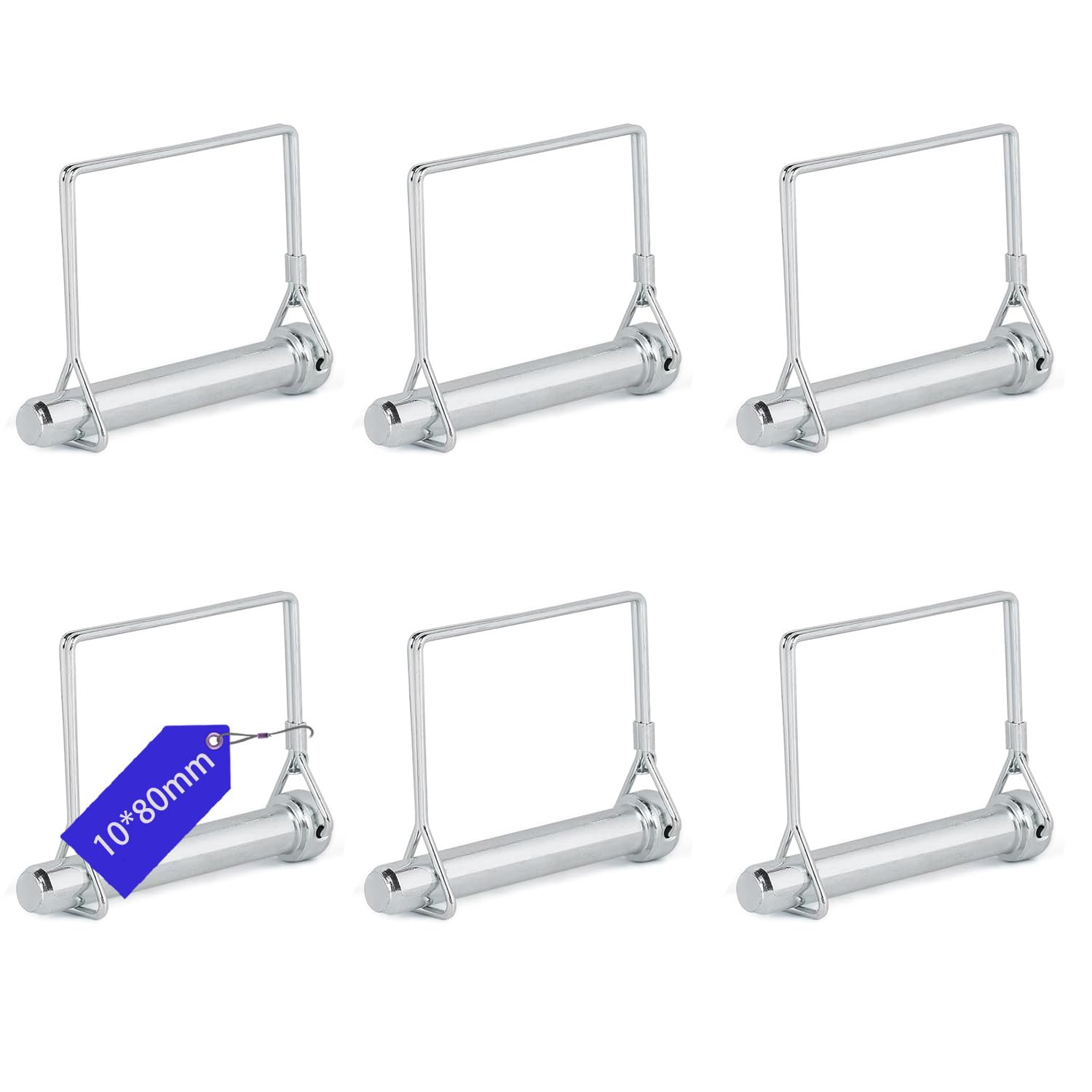 FIFIBANG 10x Klappsplint eckigem Bügel, 8mm*60mm Rohrklappsplinte Klappsplinte, Sicherungsstift mit Rastverschluss