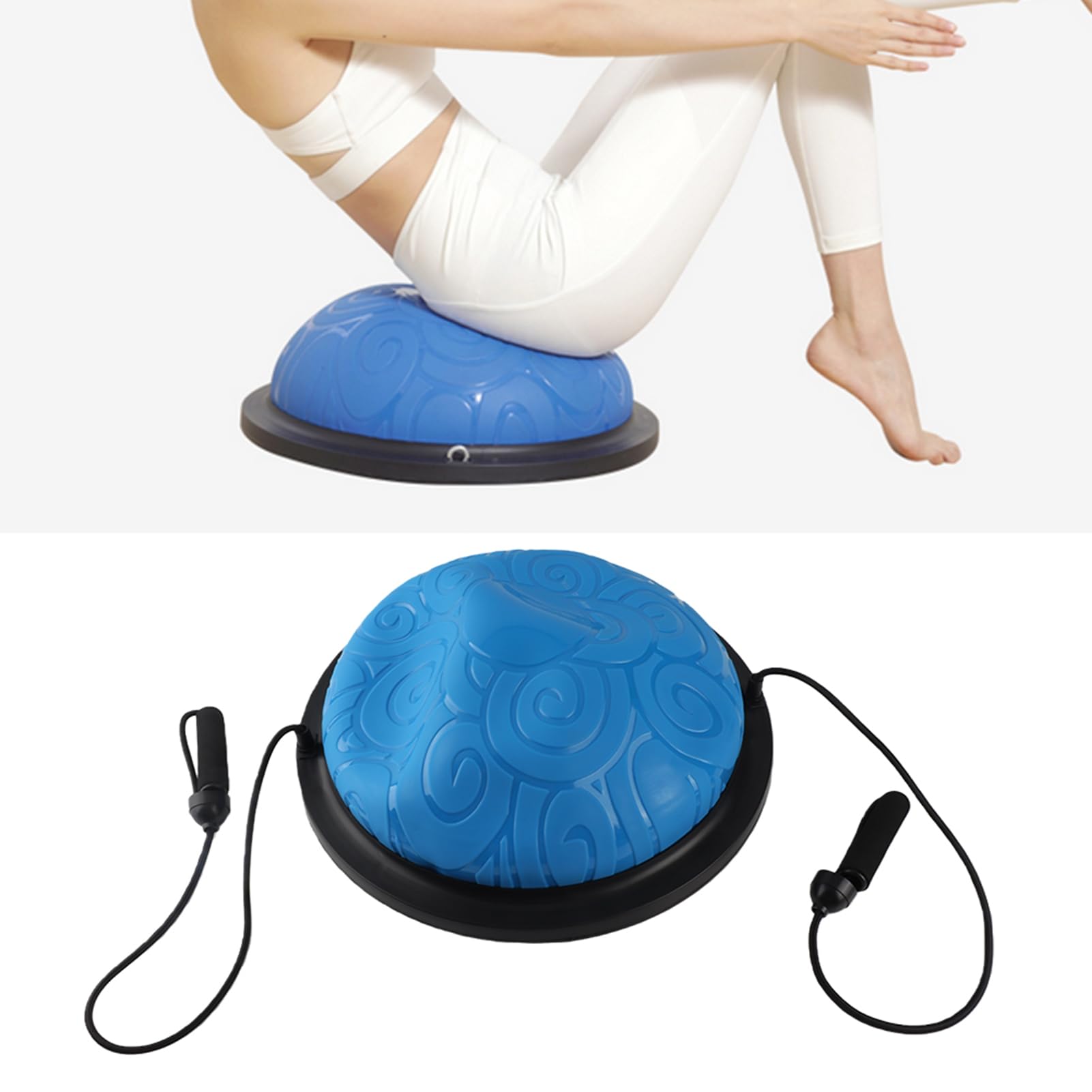 Mezza Palla per Bilanciamento Fitness, Anticaduta, per Esercizi di Yoga, Pilates, Viola, 18,1x18,1x7,9 Pollici