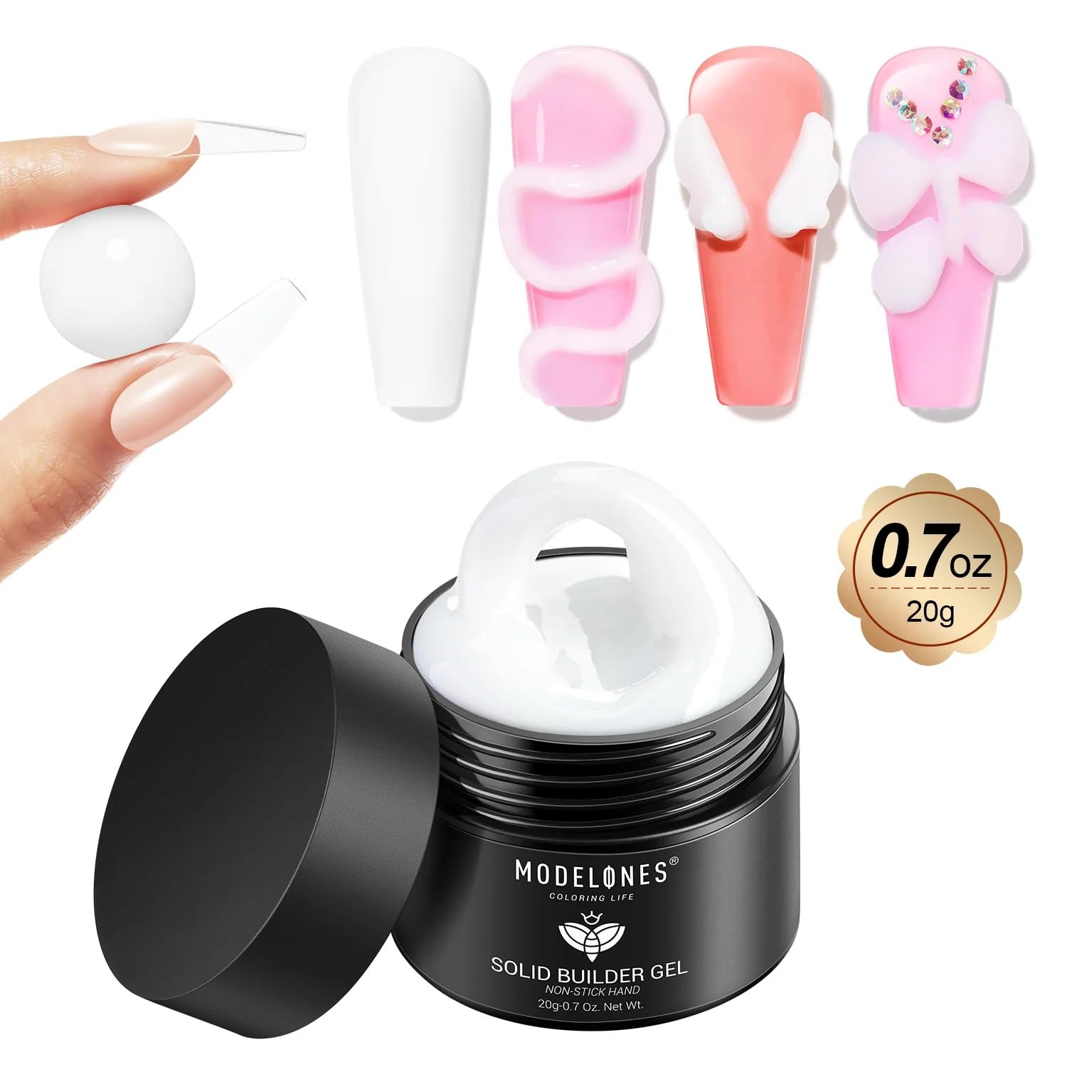 MODELONES Milky White - Non-Stick Hands Solid Builder Gel Nail Extension Gel-image-20