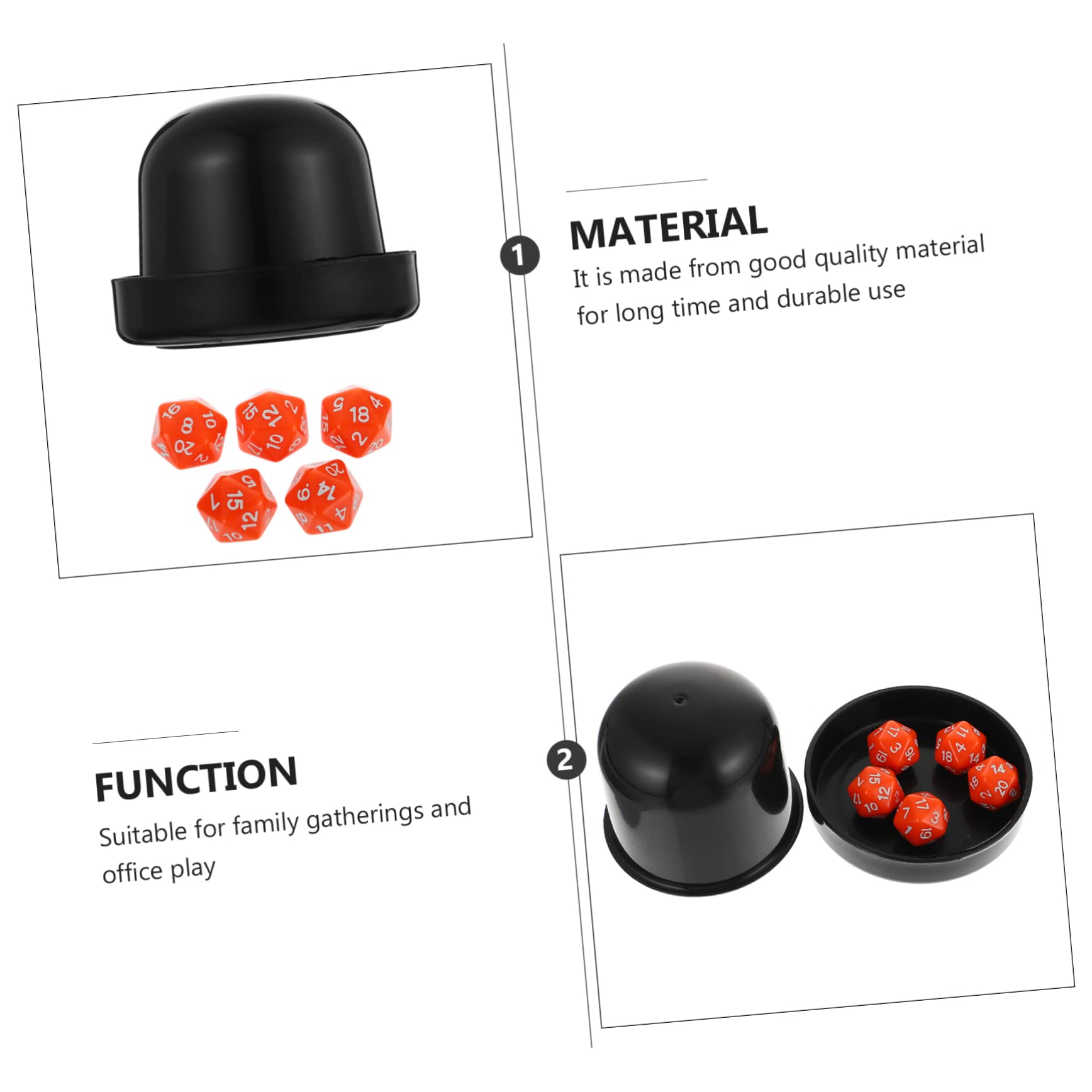 BESTonZON 5 Juegos Copa De Dados Juguetes De Acrílico Juego De Dados De Acrílico Accesorios para Divertido o De Contar Historias Numéricos De Juguete Colocar