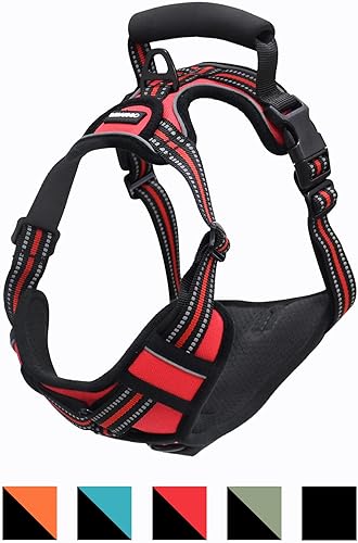 Miniatura 9 de Arnés acolchado reflectante para perro, ligero antidesgarros, arnés ajustable para mascotas al aire libre para perros pequeños, medianos y grandes