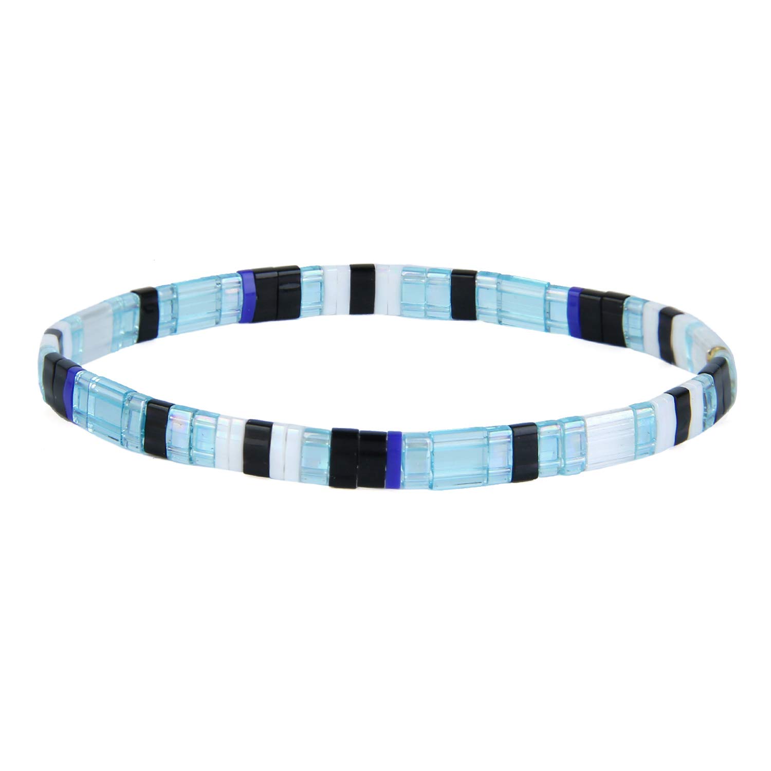 KELITCH Damen Bunte Tila Perlen Armband Handgemachte Wraps Stretch Armbänder Exquisite Geschenke
