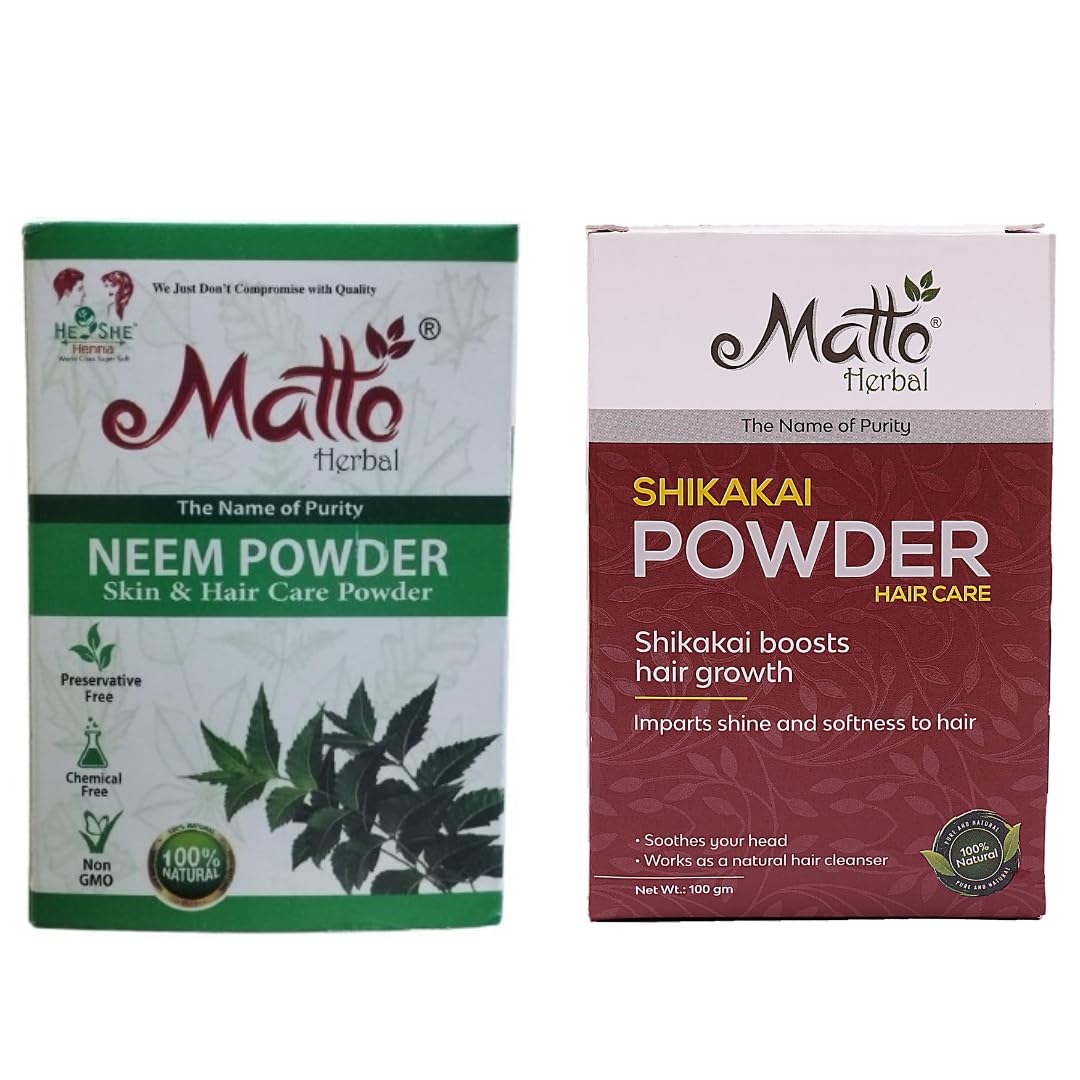 Matto Herbal Neem & Shikakai Powder | 100g Each | Ayurvedic Hair Care Combo | Controls Dandruff, Nourishes Scalp & Strengthens Hair Naturally ;- (Pack Of 2 Pcs)-image-10