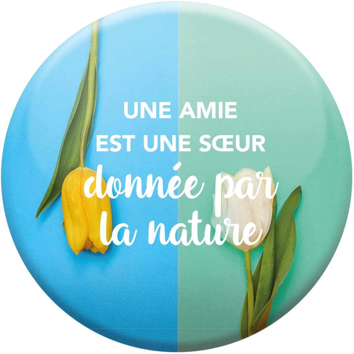 DRAEGER PARIS 1886 - Magnet Aimanté Carré 6,5x6,5cm - La Vie est Belle - Décoration Frigo et Tableau Magnétique - Accessoire Motivation Positif pour Maison et Bureau