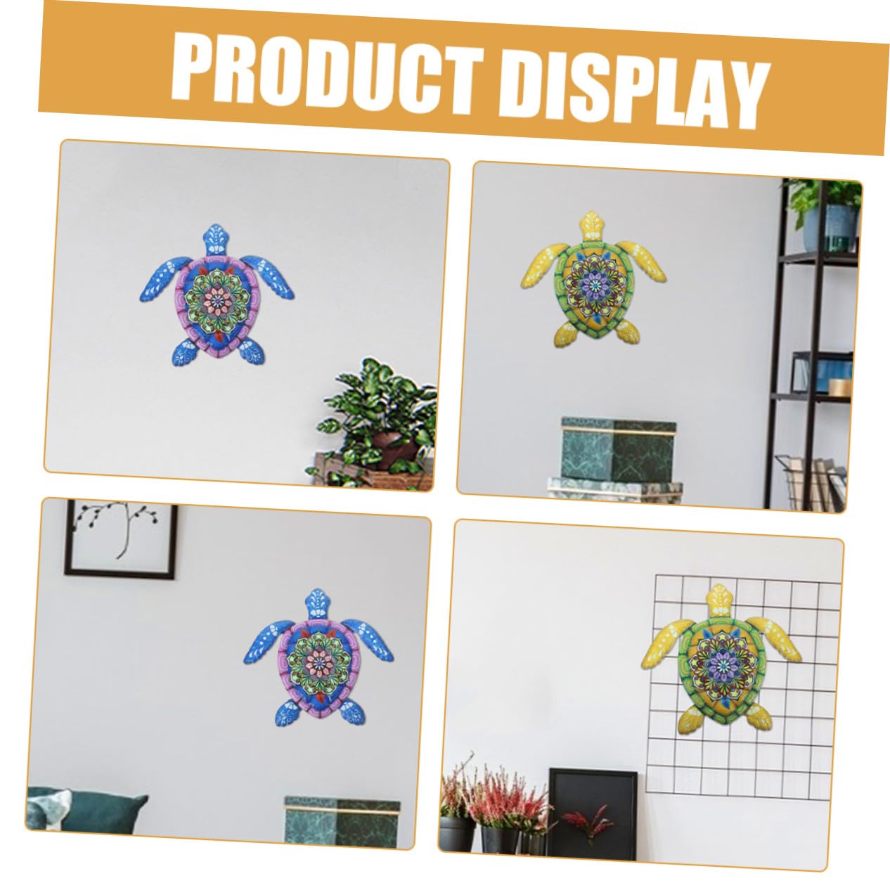 HOLIDYOYO Wandbehang Verblasst nicht Schildkrötenförmiger 2 Stück Rostbeständig aus Eisen Wandkunst und Dekorative für Garten und Wohnzimmer