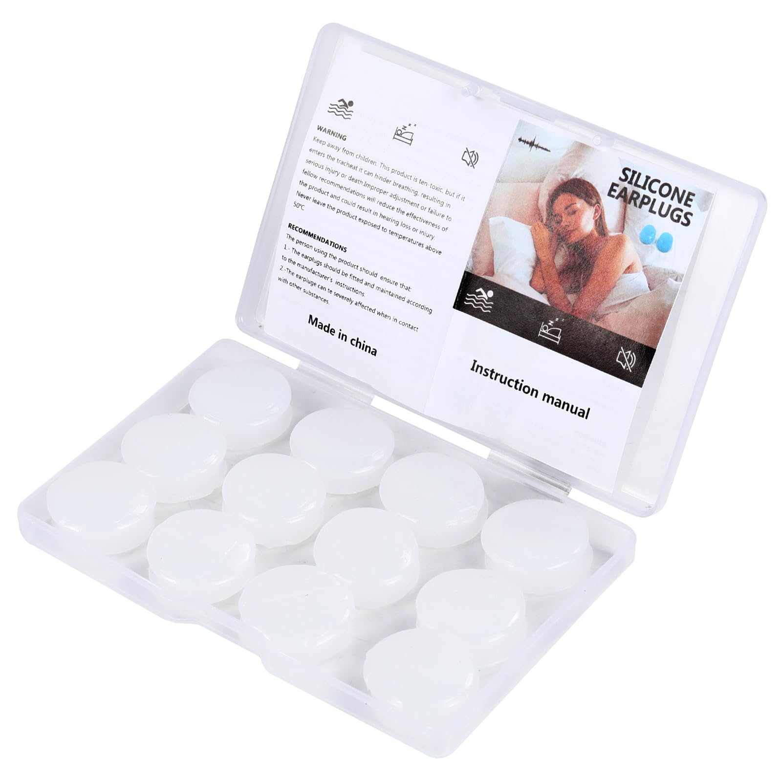 Soft Silicone Moldable Ear Plugs - 12 Pack Reusable Noise Reduction for Sleeping Snoring Swimming Study Travel Concerts