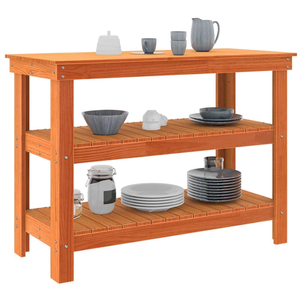 vidaXL Banco de Trabajo 110,5 x 50 x 80 cm Madera de Pino Maciza