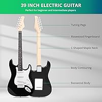 Vista 2 de Ktaxon - Guitarra eléctrica de 39 pulgadas, kit de guitarra de cuerpo sólido de tamaño completo para principiantes con bolsa para viaje, correa
