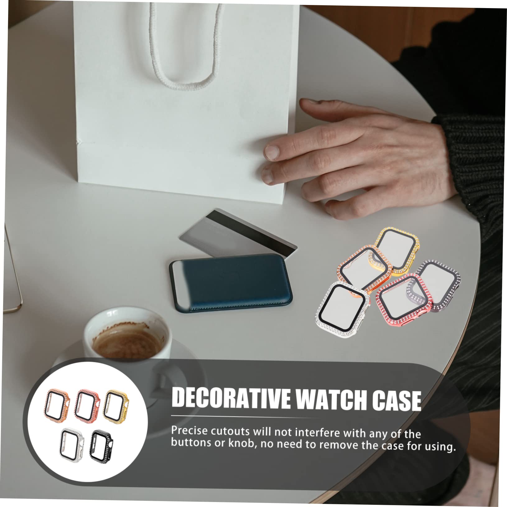 DOITOOL Lot De 4 Coques De pour Montre Connectée Compatibles avec Les Montres À Paillettes Résistantes Aux Rayures Matériau Robuste 5 Pièces X 4