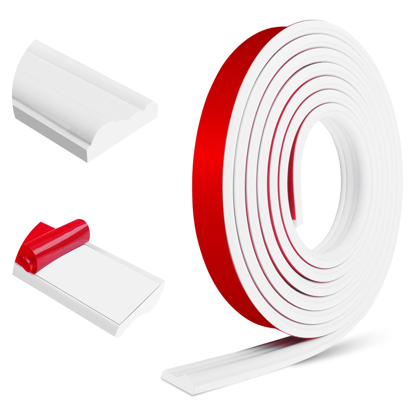 Wall Moulding Trim Peel and Stick Decorative Trim Moulding Flexible Wall Panelling Strips for Home Frame Decoration (40mm×6m, White)
