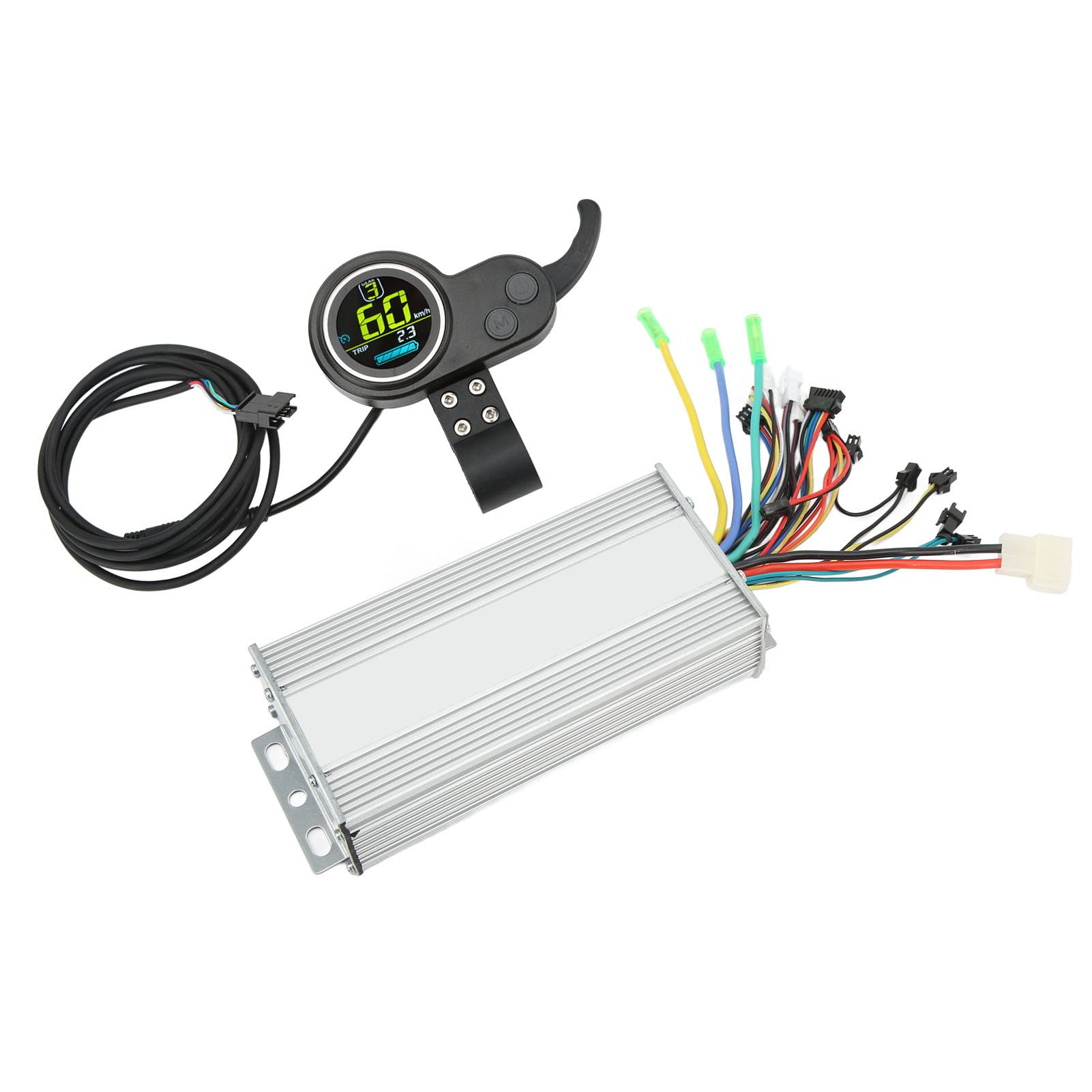 Kit de Panel de Controlador Motor sin Cepillo Bicicleta Eléctrica con Gas Pulgar, Carcasa Metal Premium