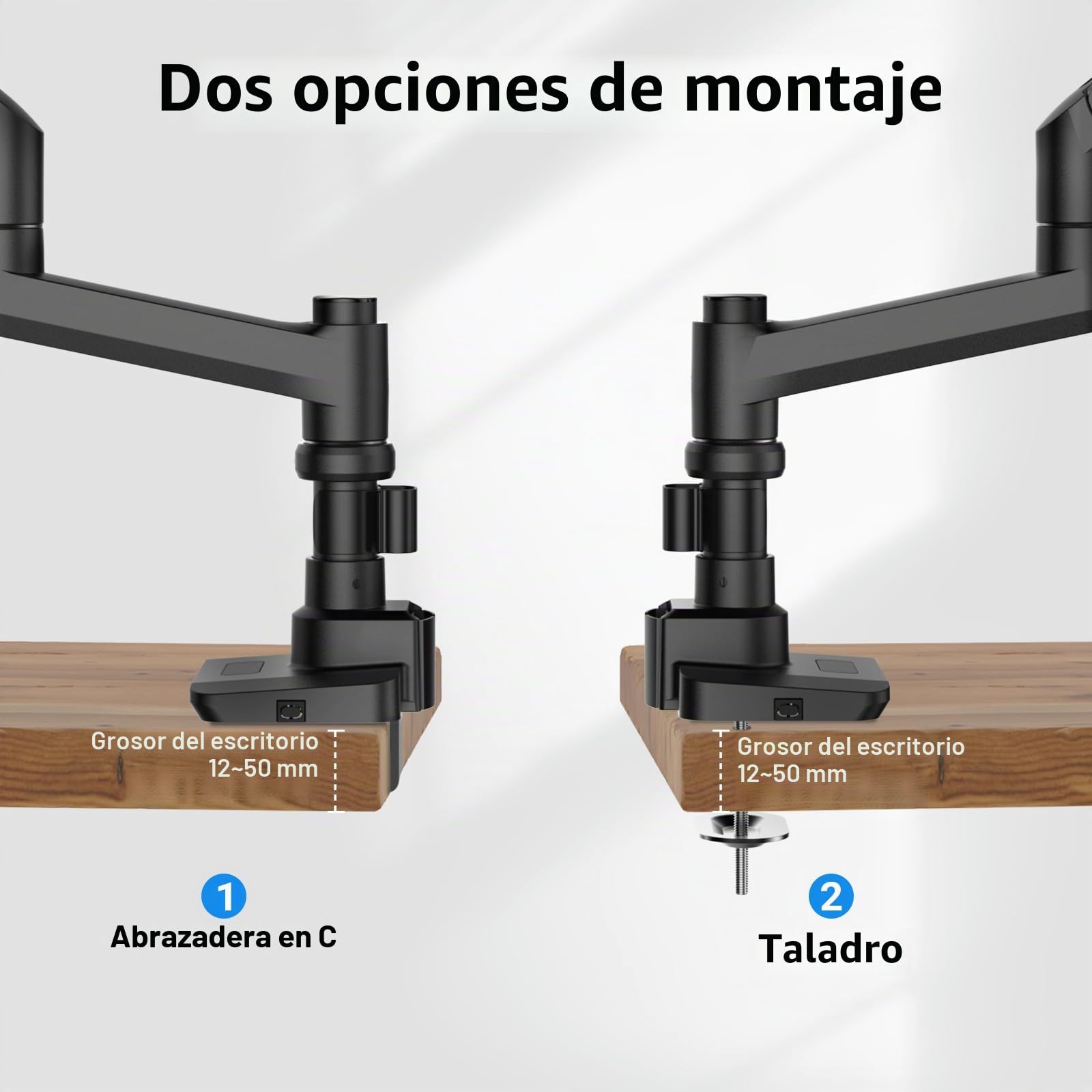 Wiltec Soporte para Monitor de 17" - 49" hasta 20 kg de Capacidad de Carga, Ajustable, Montaje de Pantalla Curva Brazo para Monitor con Placa VESA
