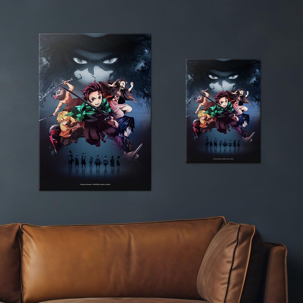 Displate Metallposter Demon Slayer - Characters Plakat - Wandbilder Anime Deko Bilder für Manga Wohnzimmer Schlafzimmer - Geschenk - Wanddeko Poster 48 cm x 67.5 cm