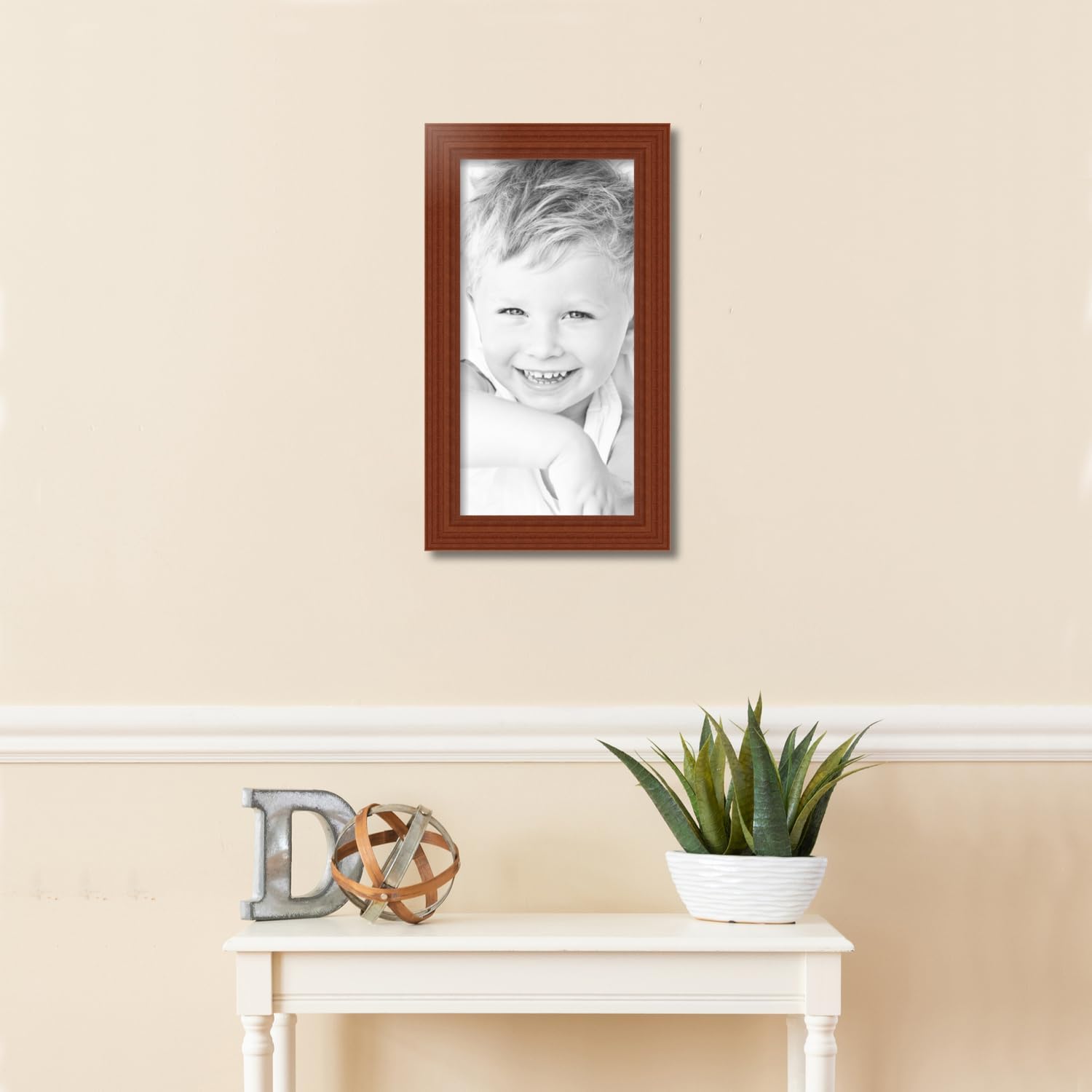 ArtToFrames 10x20 Inch Brown Picture Frame, This 2.00 Inch Custom Wood Poster Frame is Honey - Comes with Foam Backing 3/16 inch and Regular Glass (FBPLHE9187-10x20)