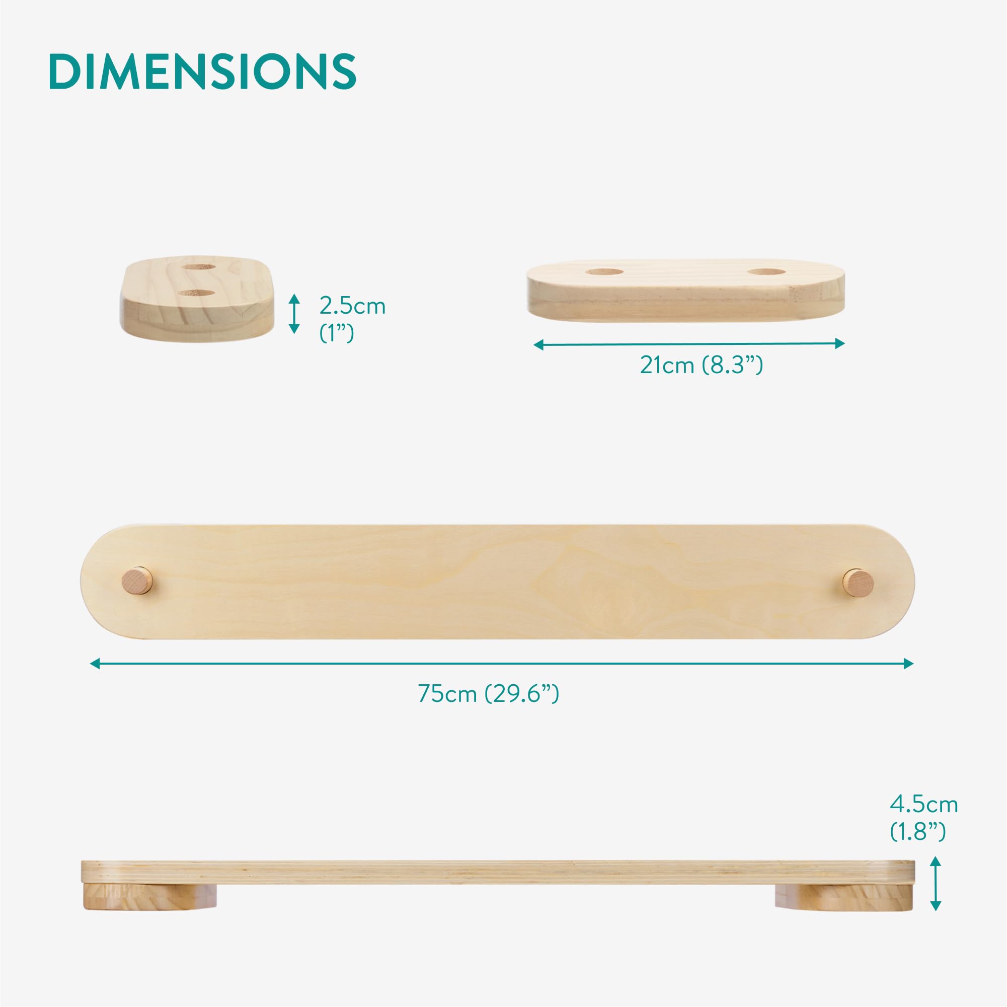 Navaris Poutre d'équilibre en Bois pour Enfants - Module motricité bébé avec 6 Planches Jouet d'équilibre intérieur extérieur - Parcours de motricité éducation Montessori