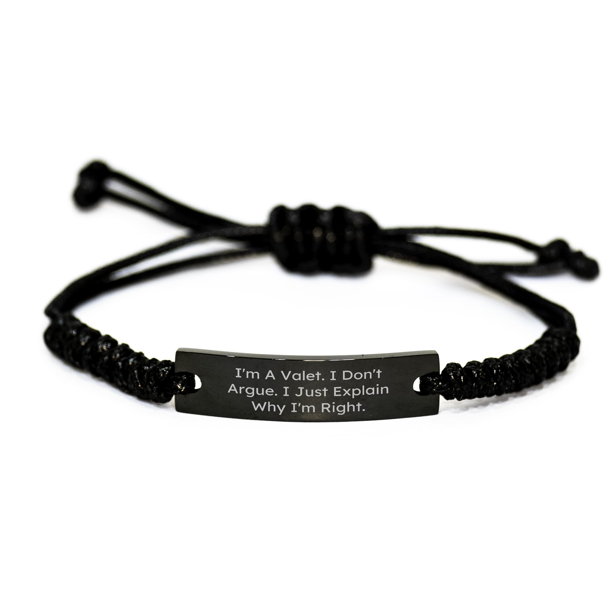 Valet Rope Gifts from Men to Valet, Humorous Quote Christmas Unique Rope Bracelets for Men