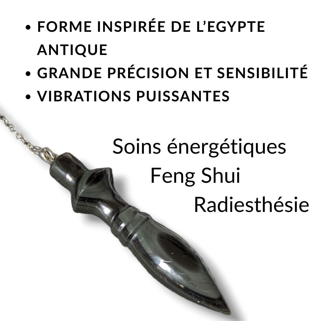 Thotpendel aus Obsidian Himmelsauge, hohe Präzision, Ägyptisches Pendel für Radiästhesie, Wahrsagerei & Feng Shui – Schutz & Selbstbeobachtung – inkl. Tasche