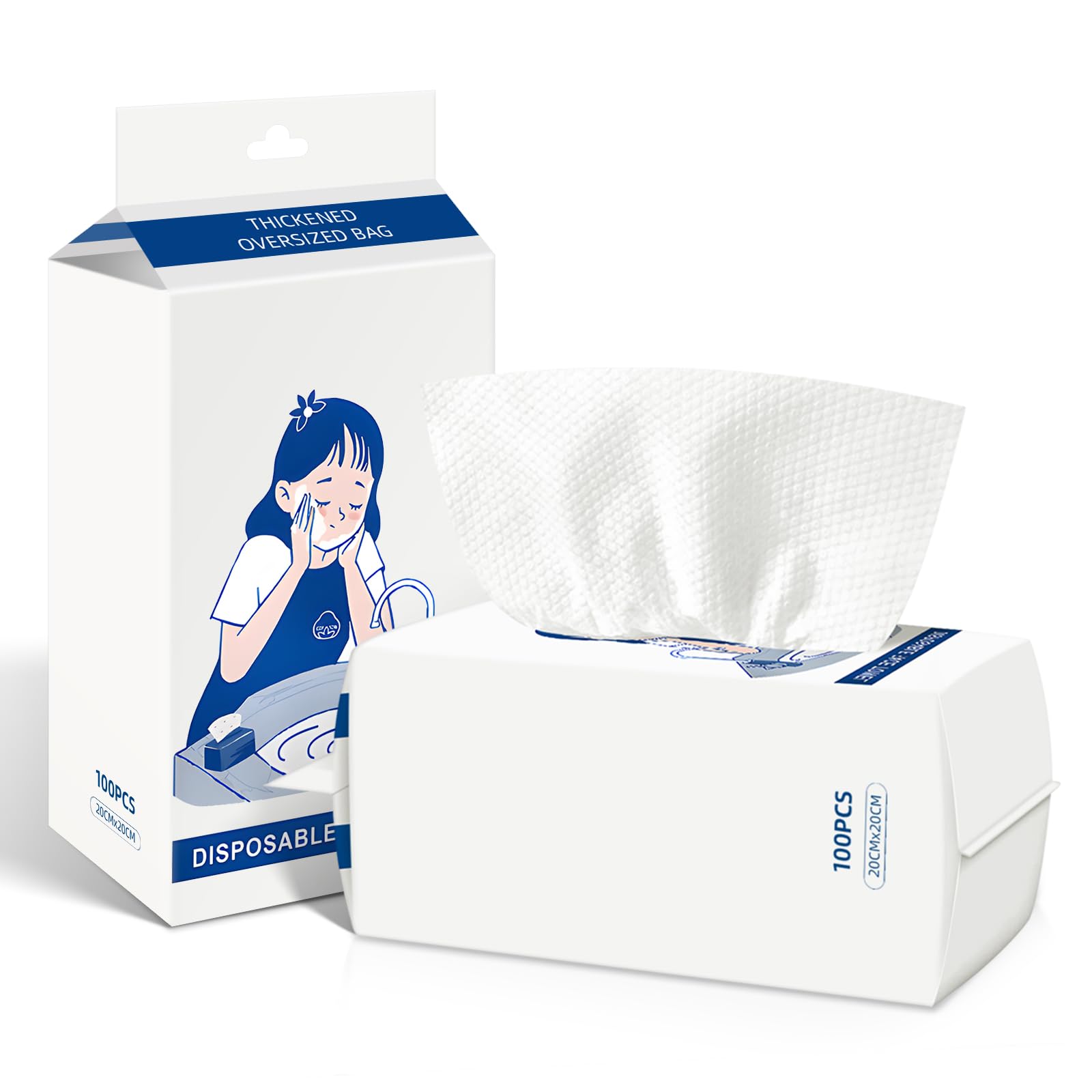 Asciugamani Monouso Cotone, 200 Salviette Struccanti, Asciugamani usa e getta, per Pelli Sensibili, Salviette per Bambini, Cura Della Pelle, Struccanti
