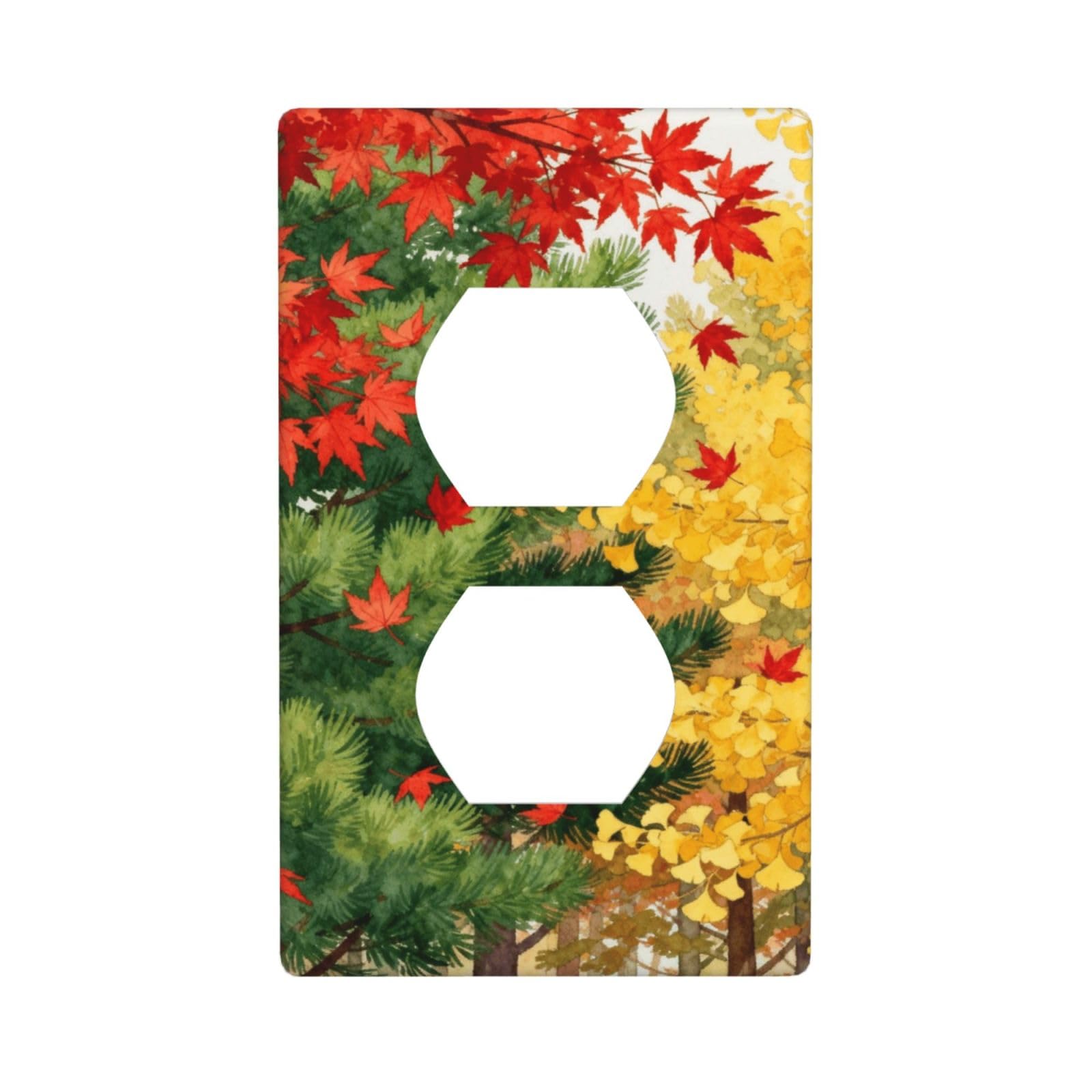 Pine Fall Decorative Switch Plate Cover-Unbreakable Polycarbonate Wall Plate for Home Office, 1 Gang with Screws