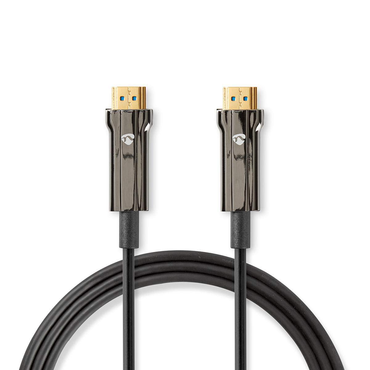 NEDIS Cavo in fibra ottica HDMI AOC da 20 m, cavo HDMI 2.1 48 Gbps ad altissima velocità, a parete, supporta 8K a 60Hz, 4K a 120Hz/144Hz HDR dinamico eARC HDCP CEC Dolby HDCP2.2