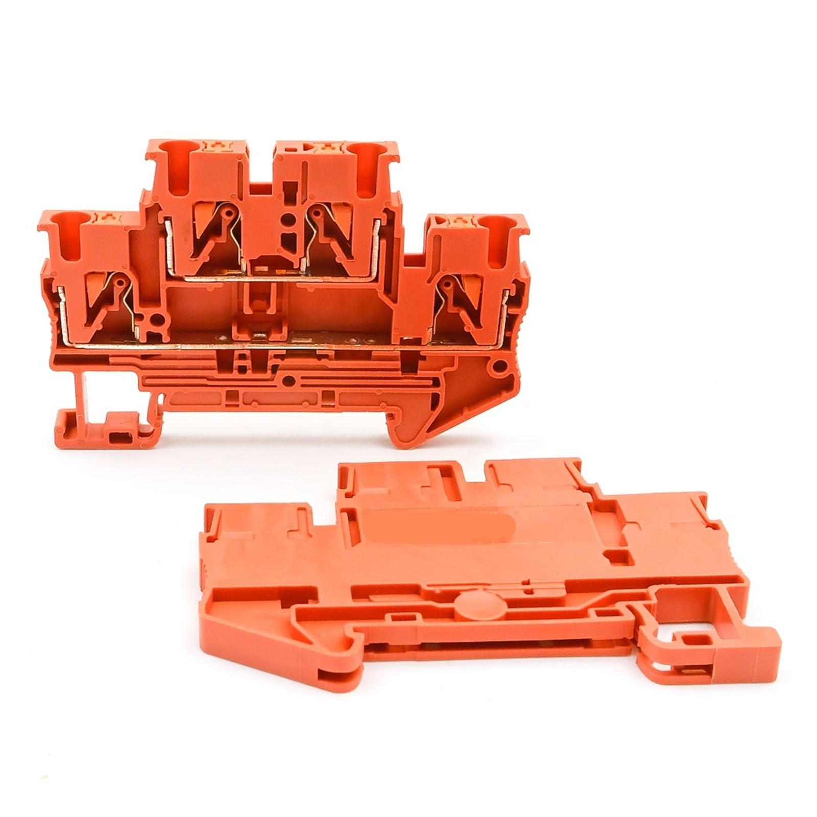 Bloques de terminales de riel DIN PTTB 2.5, conectores de resorte de doble capa naranja 7