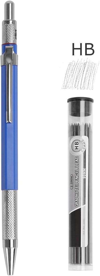 2mm シャープペンシル 硬度hb シャープペン 芯 8本入り 建築 製図 イラスト シャーペン 太芯 折れないシャーペン 滑らかな書き味 革製 収納ケース付 高級シャープペンシル スケッチ デッサン 美術 絵具 文房具 プレゼント シャープペン 文房具 Amazon