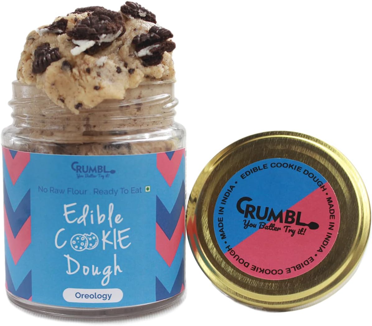 Crumbl Oreology Edible Cookie Dough | Crumbly Oreo Flavour | Eat Raw or Bake It, 100 GMS Cup | 100% Egg-Free & Safe to Eat Raw | No Added Preservatives or Raw Flour