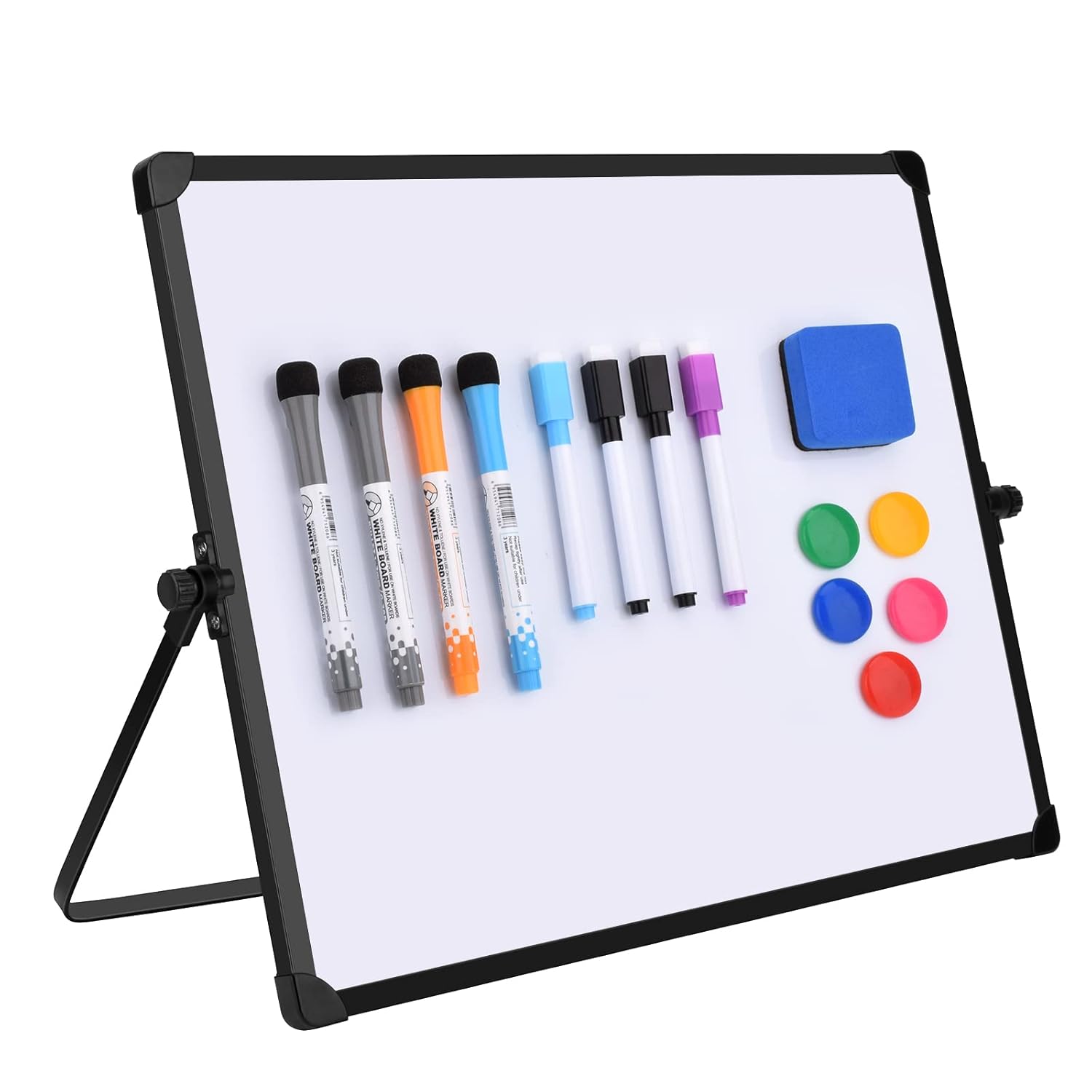 Dry Erase Board,Small White Board 16"x12" with Stand and 14pack Dry