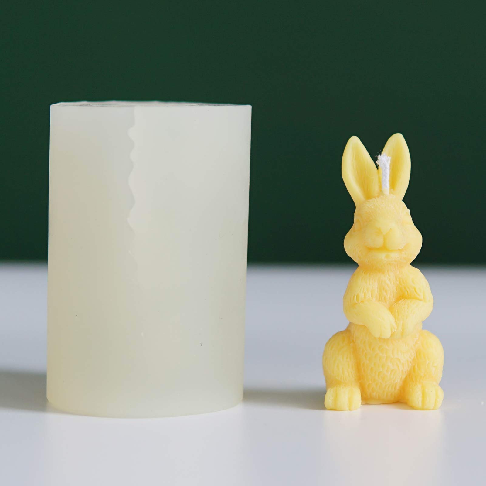 2 Stück Osterhasen-Silikonformen – Für Kerzen, Seife, Deko, Mit Aufrechten & Gefalteten Ohren, Lebensmittelecht & Wiederverwendbar