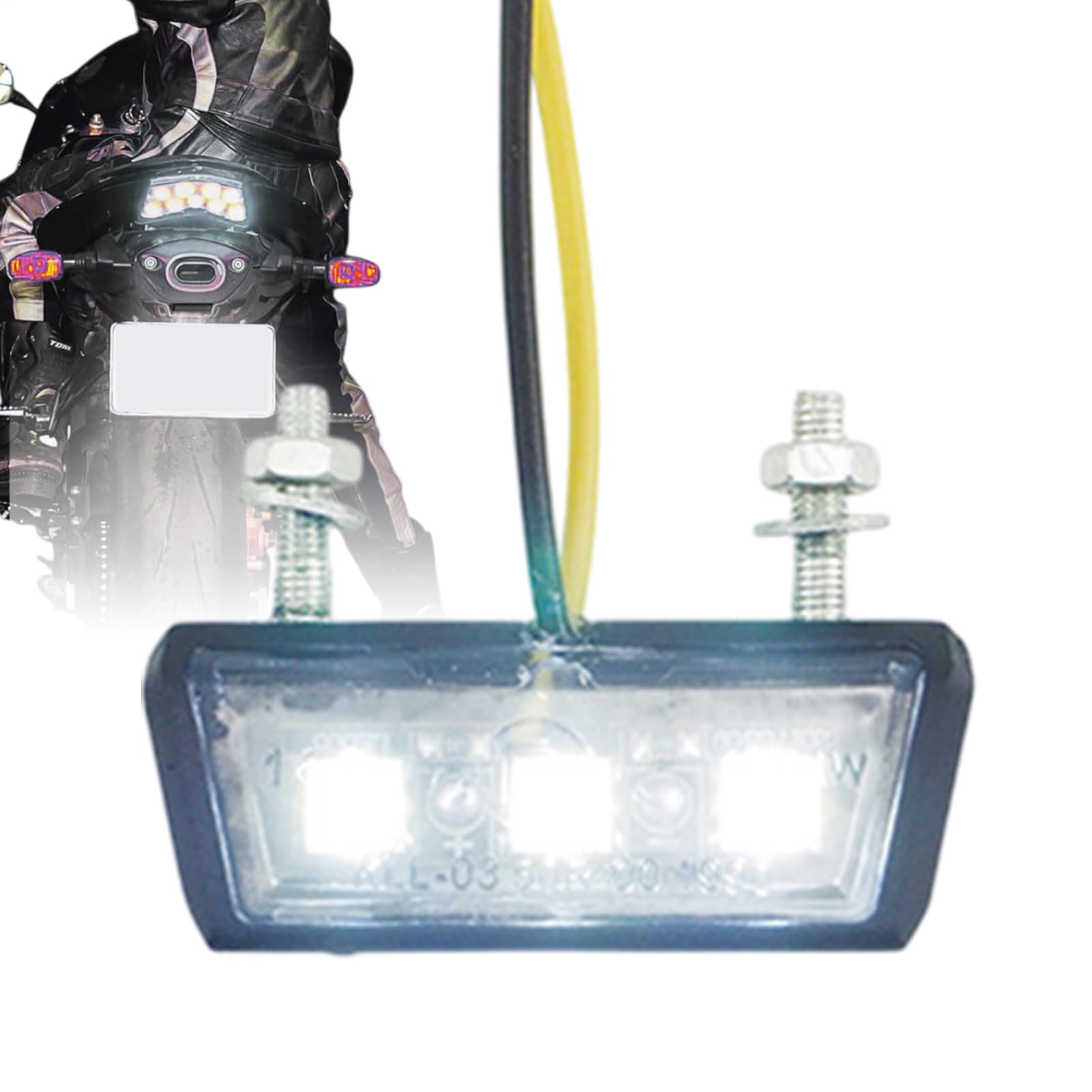 Luces LED para Motocicleta | Luz de Matrícula para Moto | Luz Trasera Desmontable Antivibraciones Impermeable Para Uso Urbano