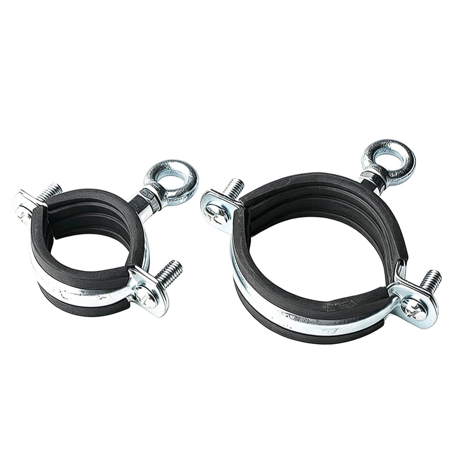 Esmen Uae One Color Galvanized Black Rubber Pipe Clamps, 2 Sets Pipe Hangers And Clips, Water Pipe Lifting Brackets, Pipe Hoops For Iron Pipes Tube Fittings(#63 M8)