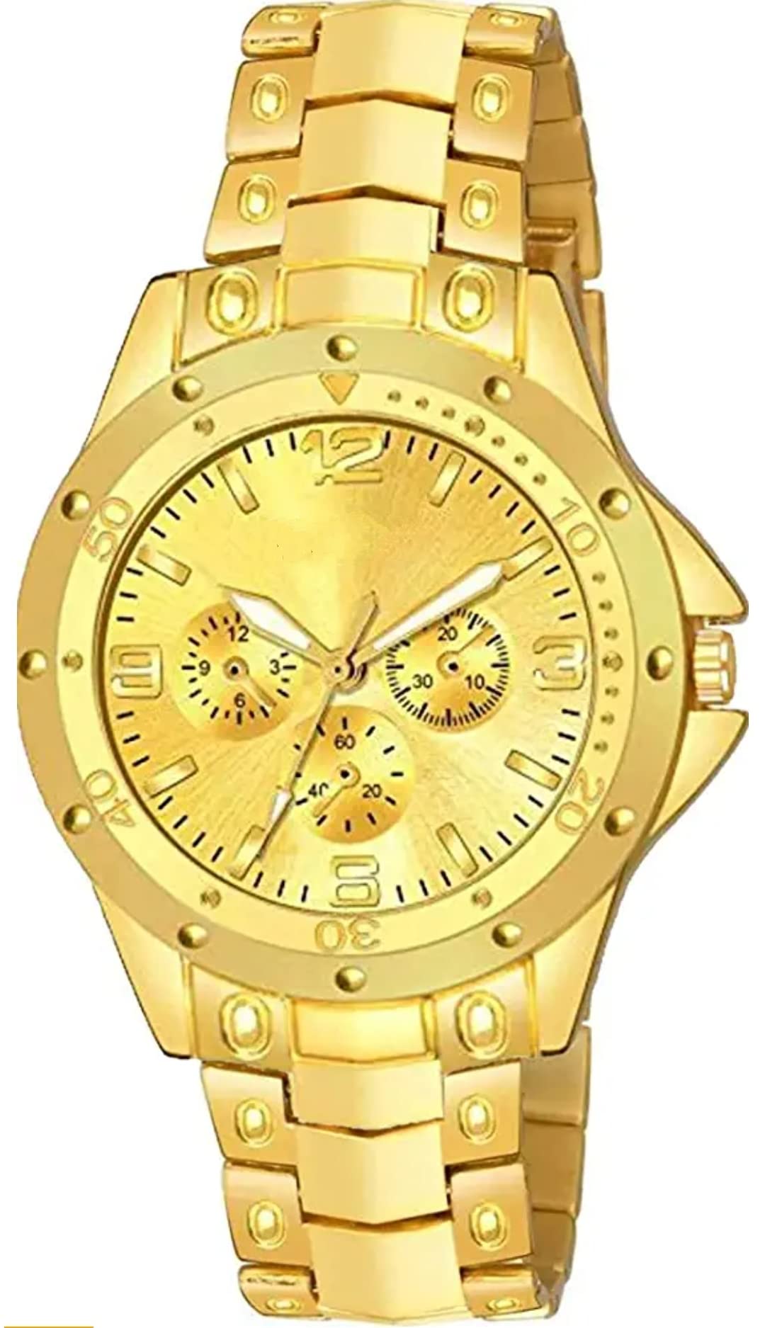 Flysmart Uniqe Golden Stainless Steel Analogue Round Display Yellow Watch for Mens and Boys Ghadi (B0BSNMN2ZH) Amazon Price History, Amazon Price Tracker