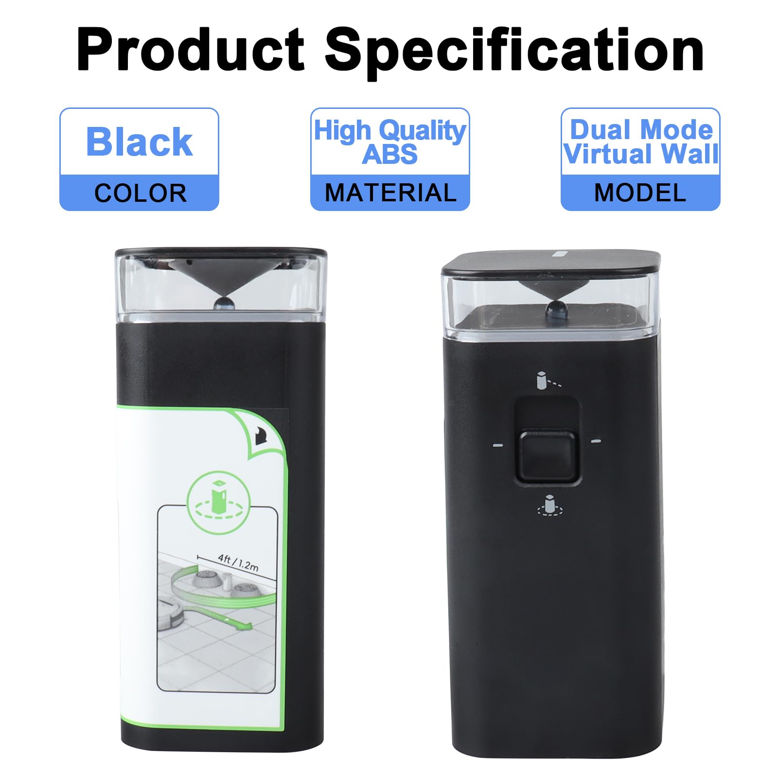 MXJFYY 2-Pack Virtual Wall Barrier per iRobot Roomba, barriera virtuale a doppia modalità Light House compatibile con Roomba 500 600 700 800 900 E5 E6 I3 I4 I7 I8 Series