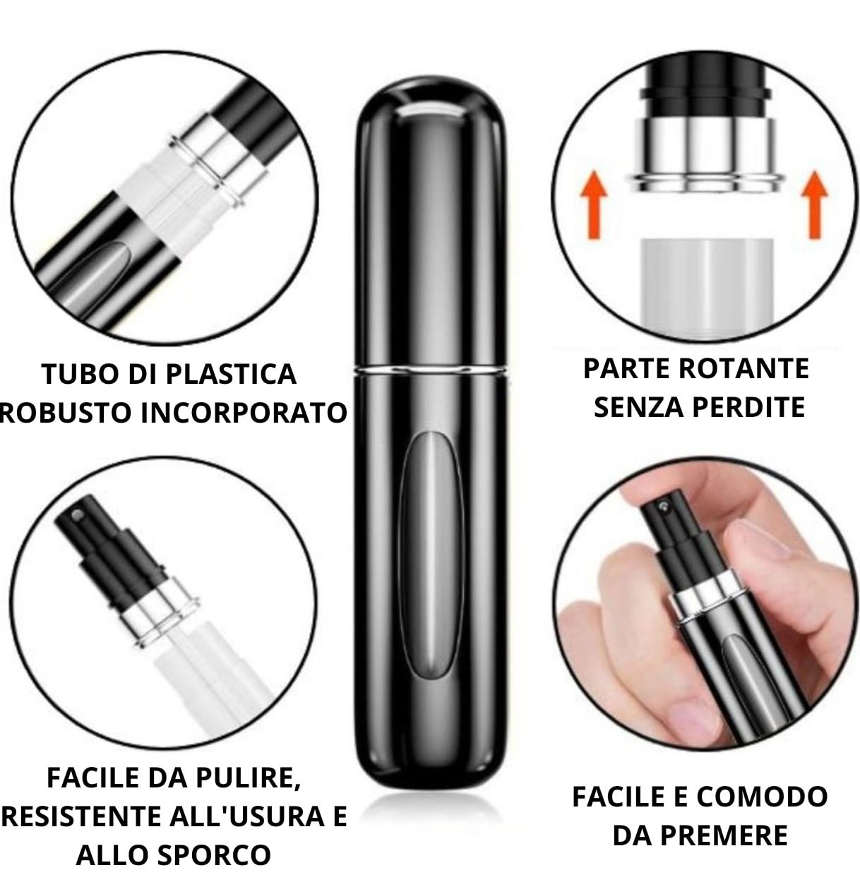 3 Pezzi 5ml Atomizzatore di Profumo, Ricaricabile Spruzzino Profumo, Mini bottiglia spray portatile, Spruzzatore per bottiglie di profumo con finestra, Buono per viaggi