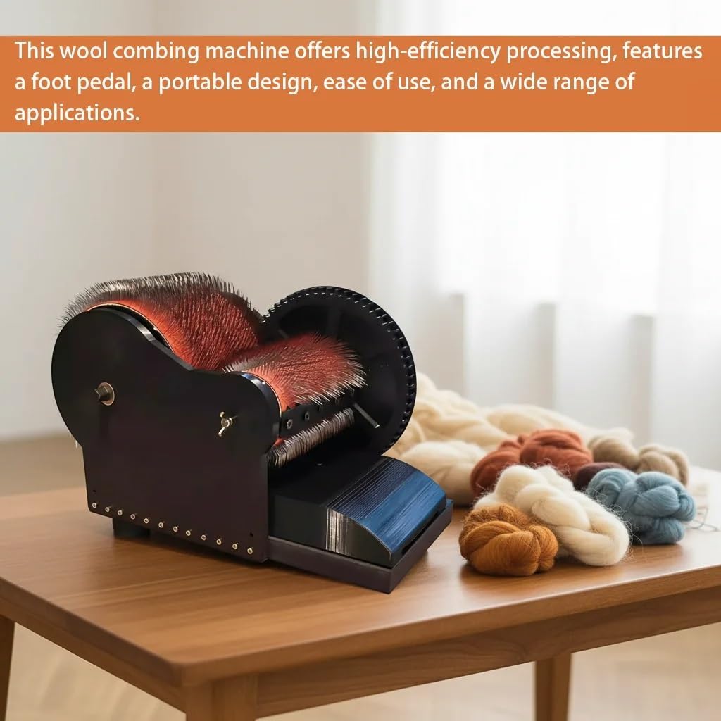 Electric Wool Carding Machine with Foot Pedal