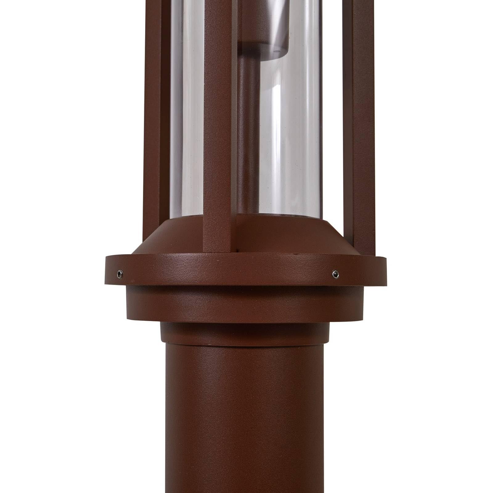 Lucande Lampadaire extérieur Alivaro à intensité variable (Moderne) en Marron Aluminium (1 lampe,à E27), Candélabre luminaire d’extérieur