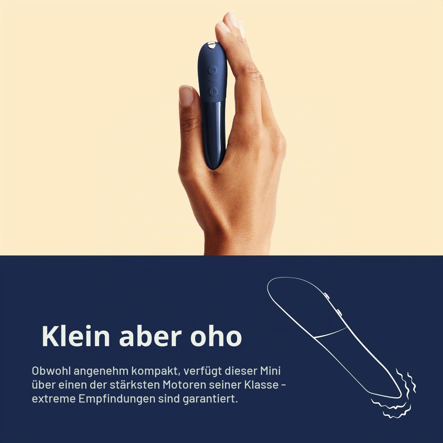We-Vibe Tango X Bullet-Vibrator für Sie mit 8 Stufen und 10 Vibrations-Modi, Klein und Diskret, für Solo-Spiel & Reisen, Wasserdicht Starke Klitoris Stimulation, Blau