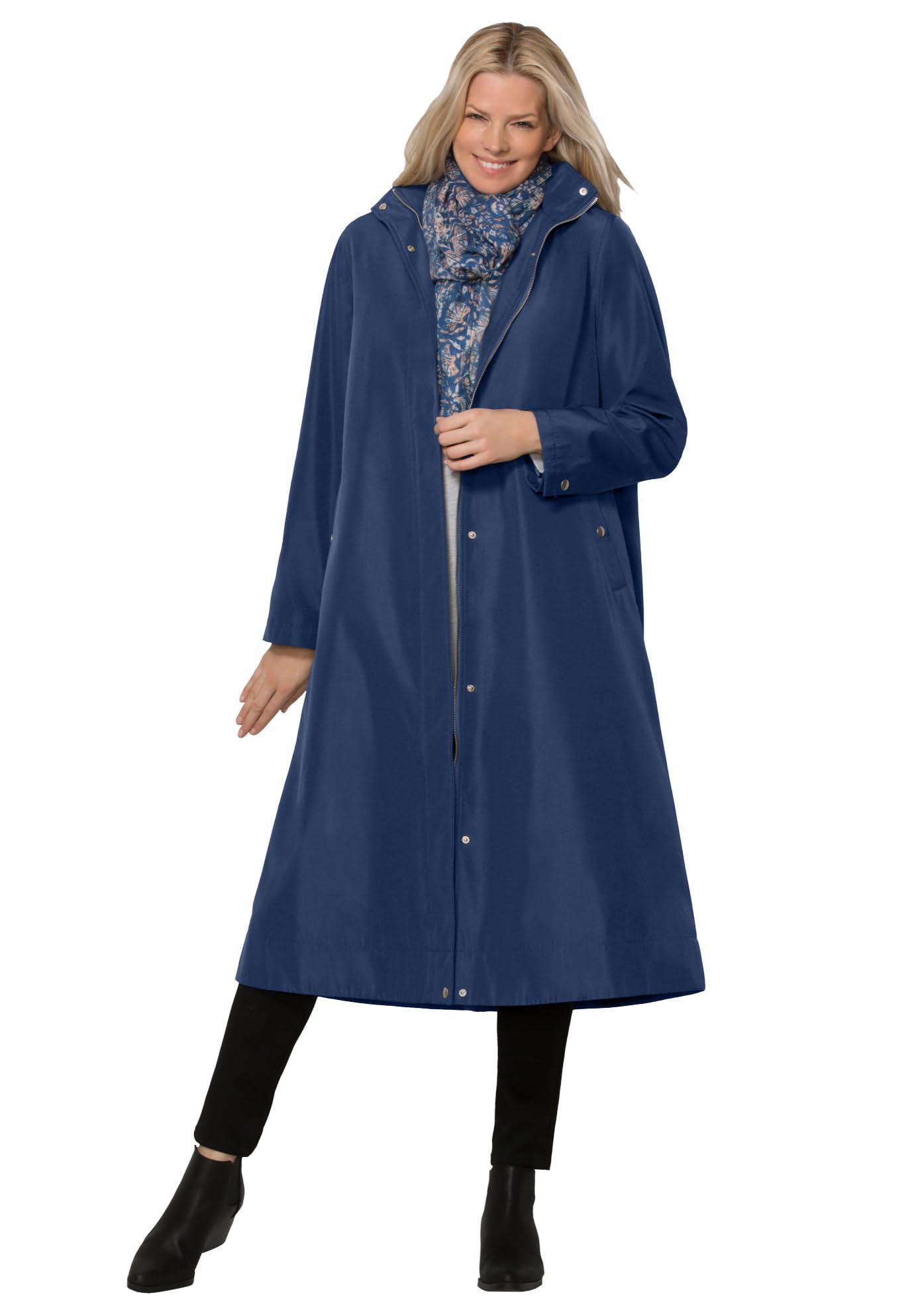 Woman Within Plus Size A-Line Raincoat