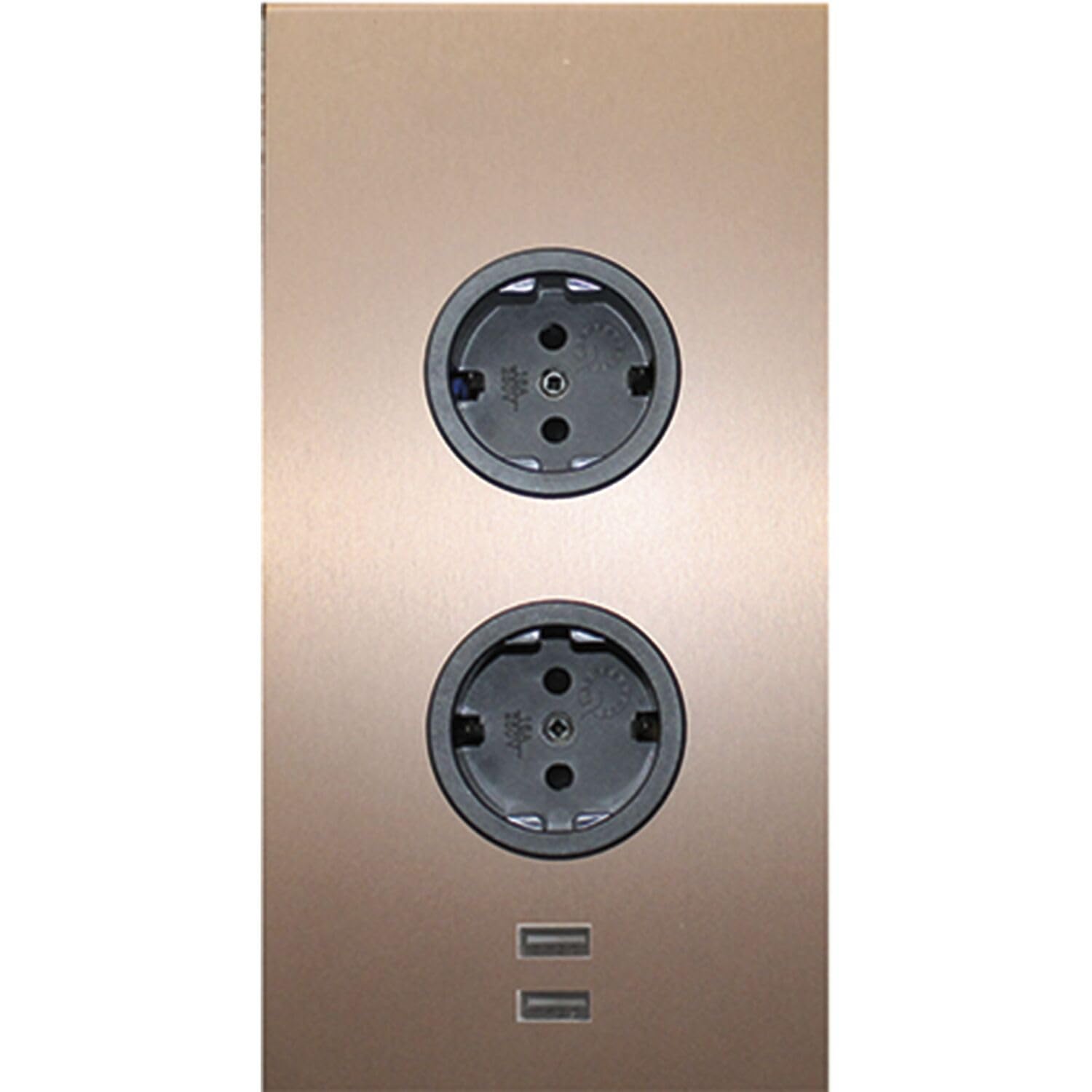 Enchufe de esquina 2ST220, 2 enchufes con 2 puertos USB para montaje vertical en una esquina, acero inoxidable, 230 V